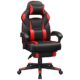 SONGMICS Gamingstuhl, Schreibtischstuhl mit Fußstütze, Bürostuhl mit Kopfstütze und Lendenkissen, höhenverstellbar, ergonomisch, 90-135° Neigungswinkel, bis 150 kg belastbar, schwarz-rot OBG73BRV1