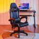 LEMROE Professioneller Videospielstuhl aus Kunstleder, Gaming-Stuhl mit hoher Rückenlehne und Fußstütze, um 360 Grad drehbarer Schaukelstuhl für Home Office (Grau)