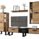 KRYSPOL Wohnwand Grand TV-Lowboard, Hochvitrine, Kommode, Wandregal, Wohnzimmer-Set, Modern Design