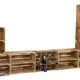 Vinterior Wohnwand Paris mit TV Board und Kombiregalen Wohnwand Mediawand Schrankwand Anbauwand Wohnzimmer Set Wand