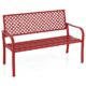 COSTWAY Gartenbank Metall, wetterfeste Sitzbank für 2-3 Sitzer, Parkbank mit Rückenlehne & Armlehne, Metallbank bis 300 kg belastbar, Eisenbank für Garten, Terrasse, Balkon, 127 x 62 x 86 cm (Rot)